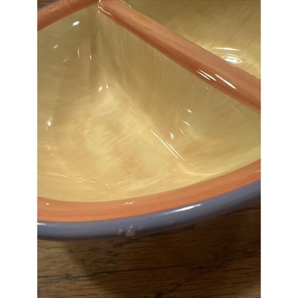 TWO Pfaltzgraff Napoli Hand Painted Oval LG Divided Serving Dish Vegetable Bowls - Picture 6 of 9